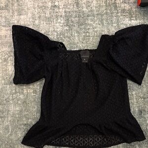 Peplum Anthropologie Black Eyelet Women's Top